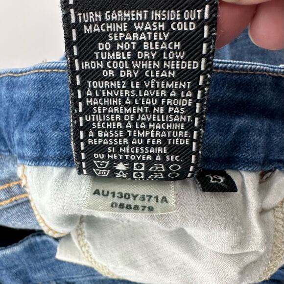 7 For All Mankind Raw Hem Jeans WMN 29 Blue Medium Wash “A” Mid Rise Pant - Picture 10 of 11